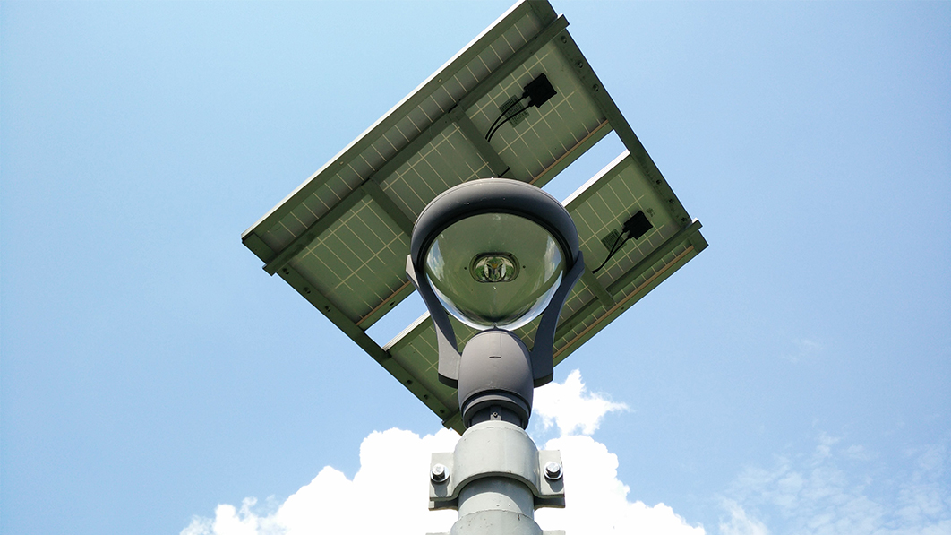 30W LED Post top light with solar system project in Ng Tung River HongKong.